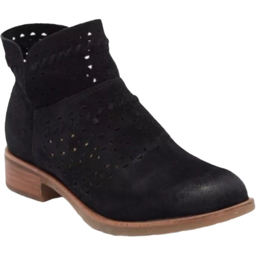 SOFFT Brinkley Laser Cut Suede Leather women's black bootie boots 10m - Picture 4 of 4